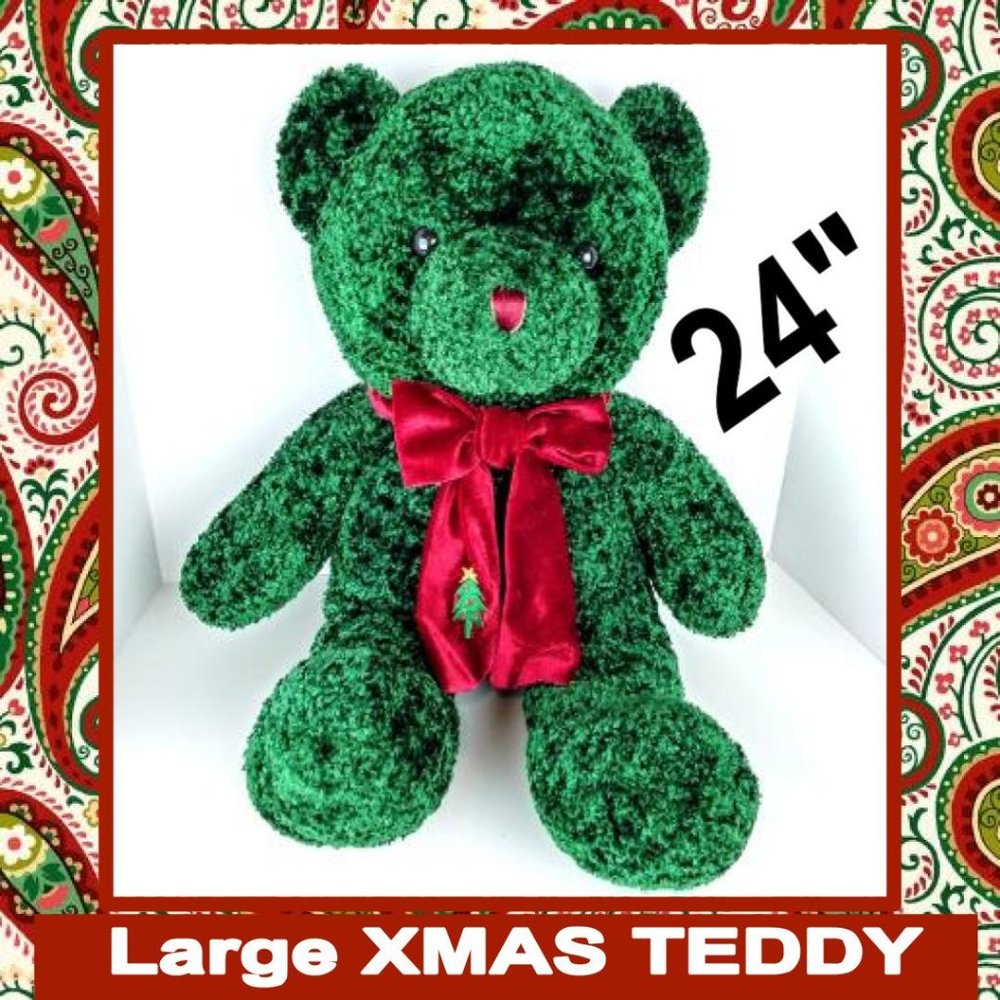 Holiday "Christmas Teddy" Large Chenille Plushie